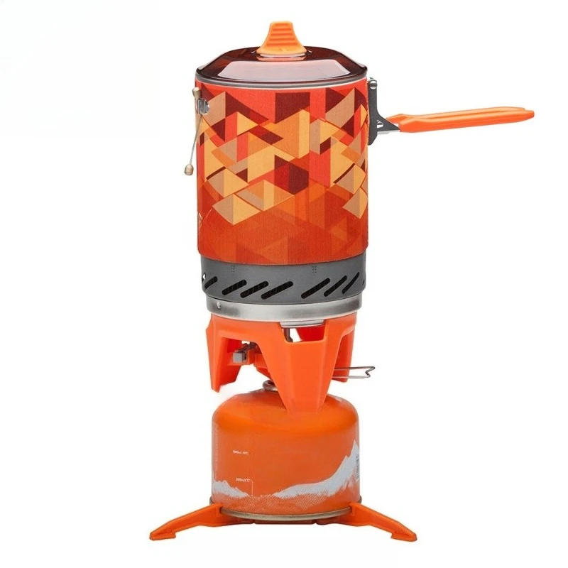 

Outdoor camping efficient heat collection pot Huofeng outdoor portable integrated stove pot 600g