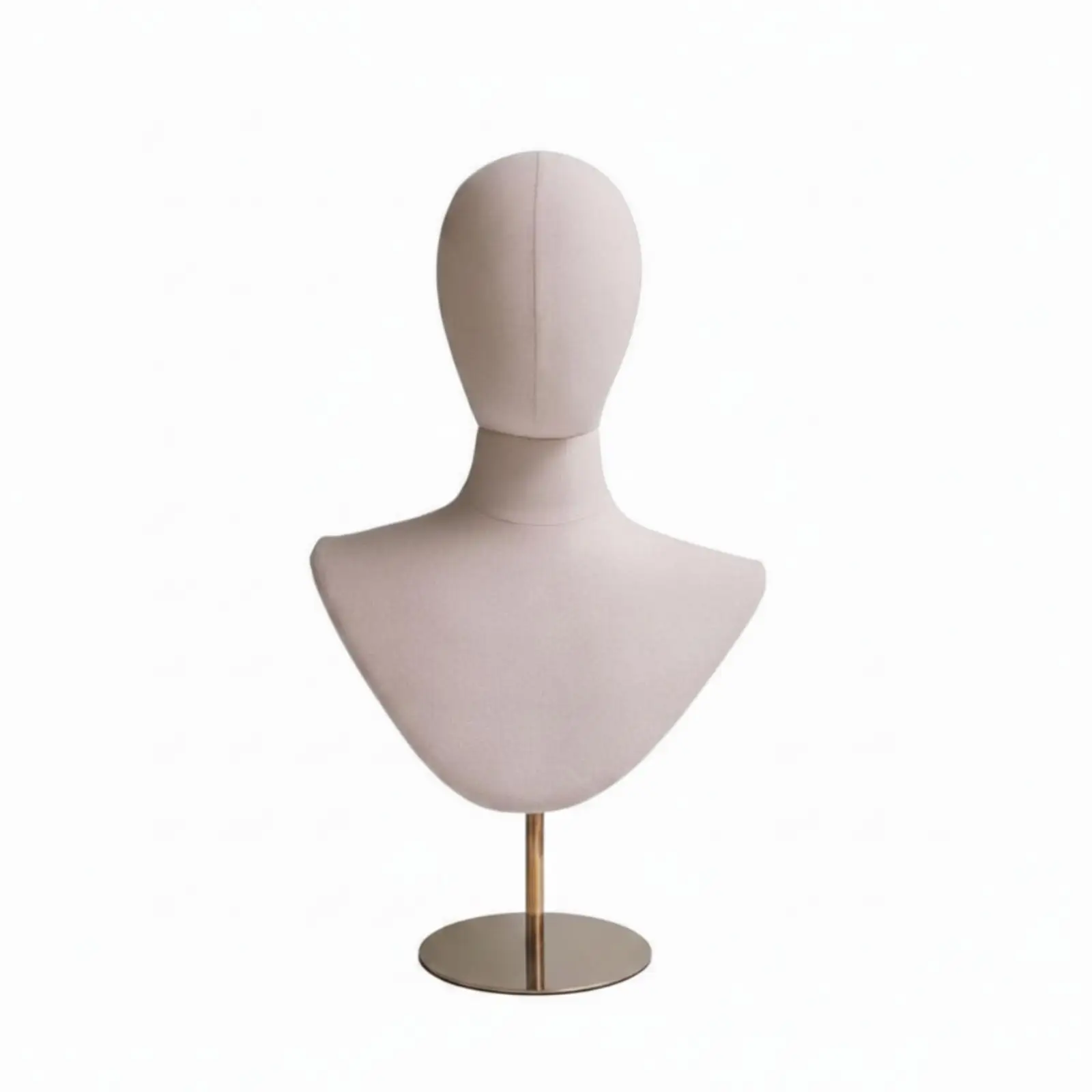 Mannequin Display Stand Linen-Textured Half Body Mannequin Height-Adjustable