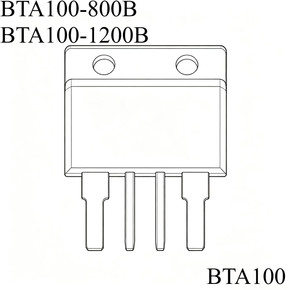 10PCS/Lot New Imported Original BTA100 BTA100-800B BTA100-1200B BTA100-1600B TO-4PL Bidirectional AC Thyristor 100A