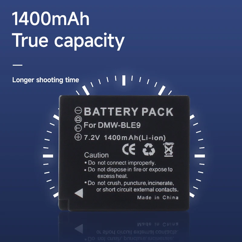 Baterai DMW-BLE9 BLE9E untuk Kamera Panasonic Lumix DMC TZ100, TZ80, LX100, DMC-GX7, DMC-GX80 GX9 DC-TZ90