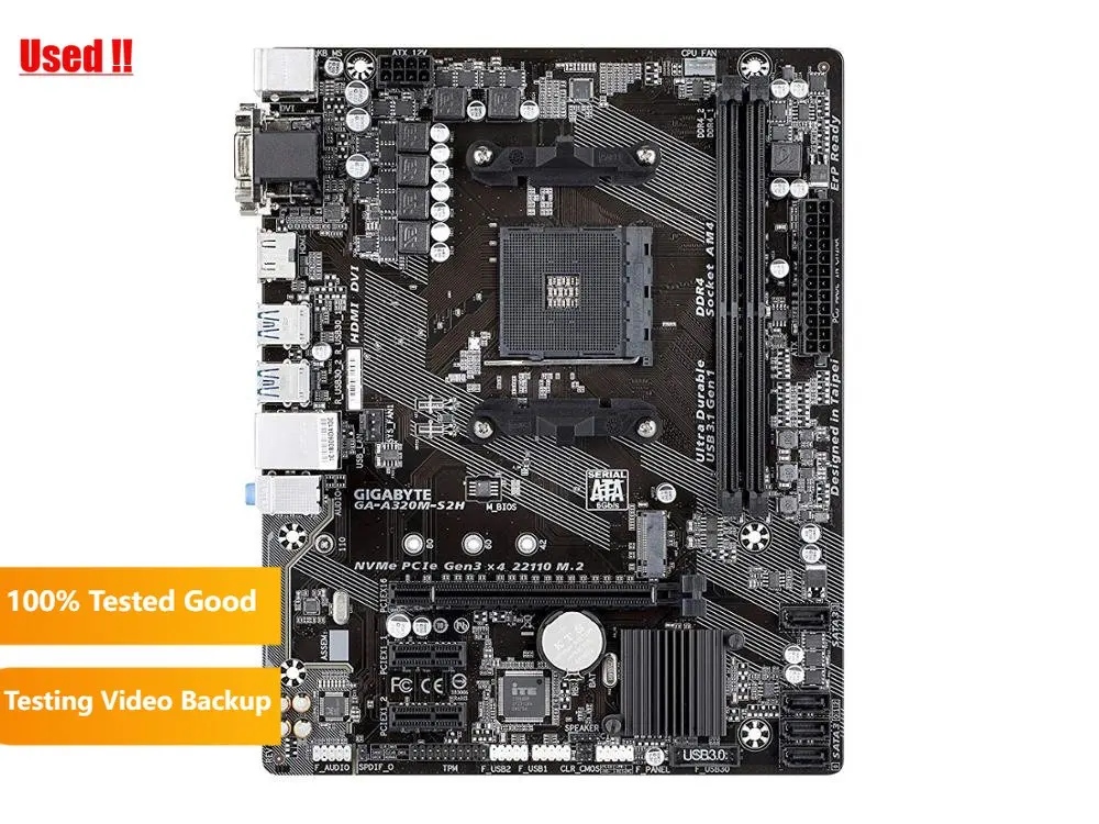 Gigabyte GA-A320M-S2H Original NEW Motherboard AMD Socket LGA 1151 DDR4 USB3.0 SATA3.0 VGA+DVI+HDMI