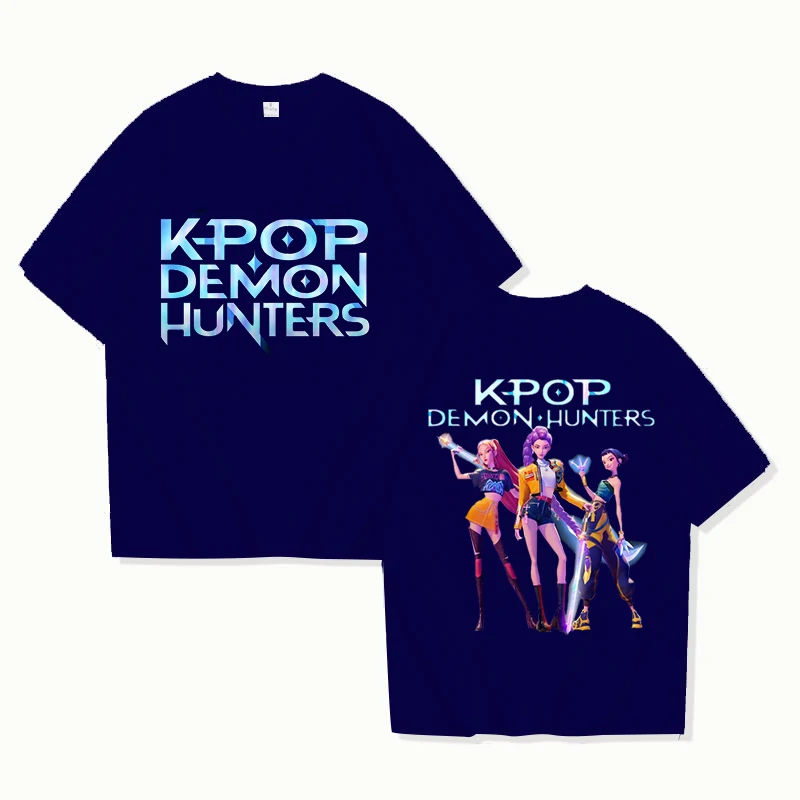 جديد حار أنيمي Kpop شيطان الصيادين ميرا رومي زوي تي شيرت موضة النساء الفتيات الصيف تي شيرت للجنسين عادية كم قصير بلايز