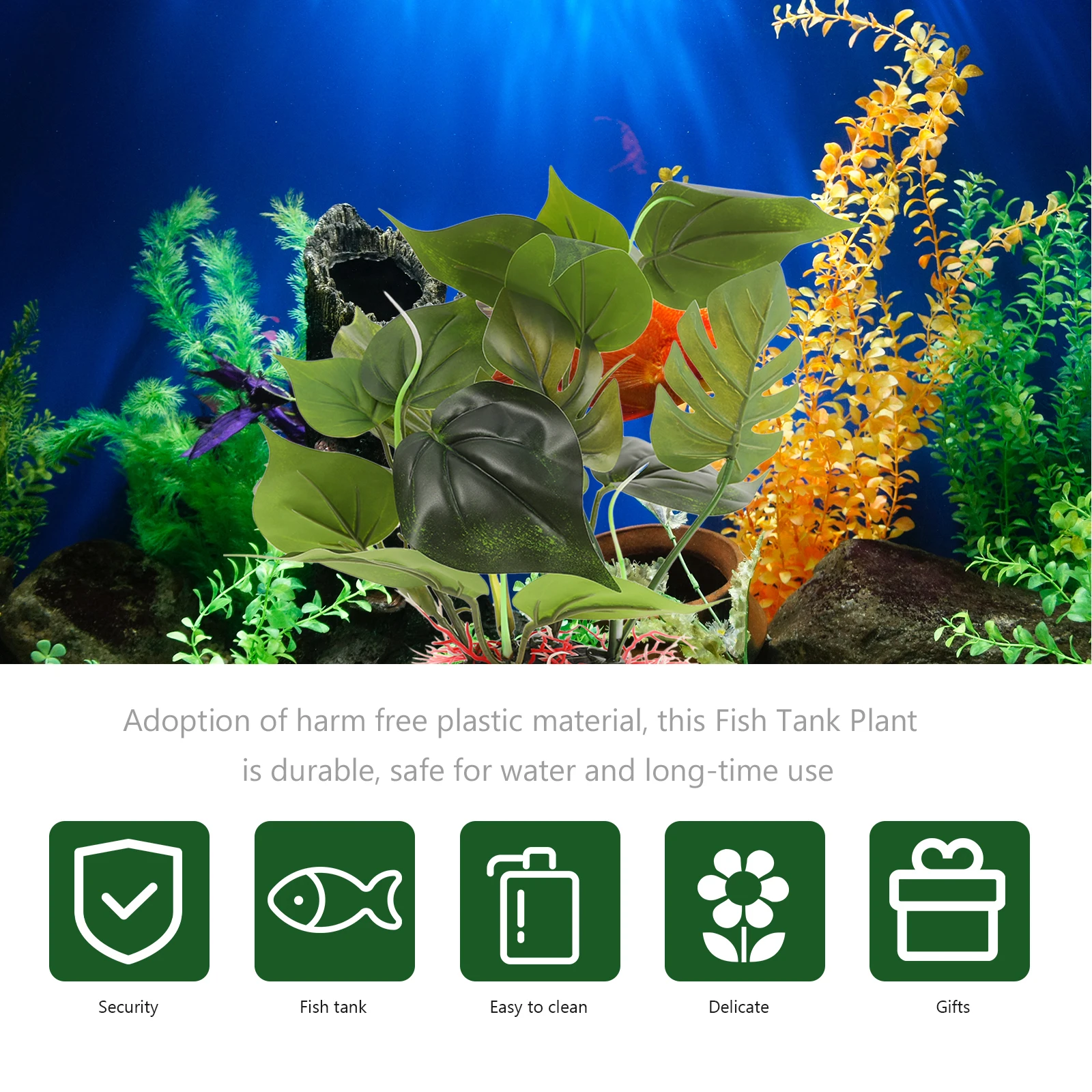 

Artificial Plant Decoration Fish Tank Plants Fake Faux Aquarium Plastic Decorative Aquatic