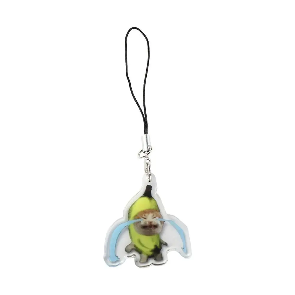 

Banana Cat Happy Banana Cat Keychain Backpack Charm Keyrings Banana Cat Mobile Phone Chain PVC Pendant Banana Cat Pendant
