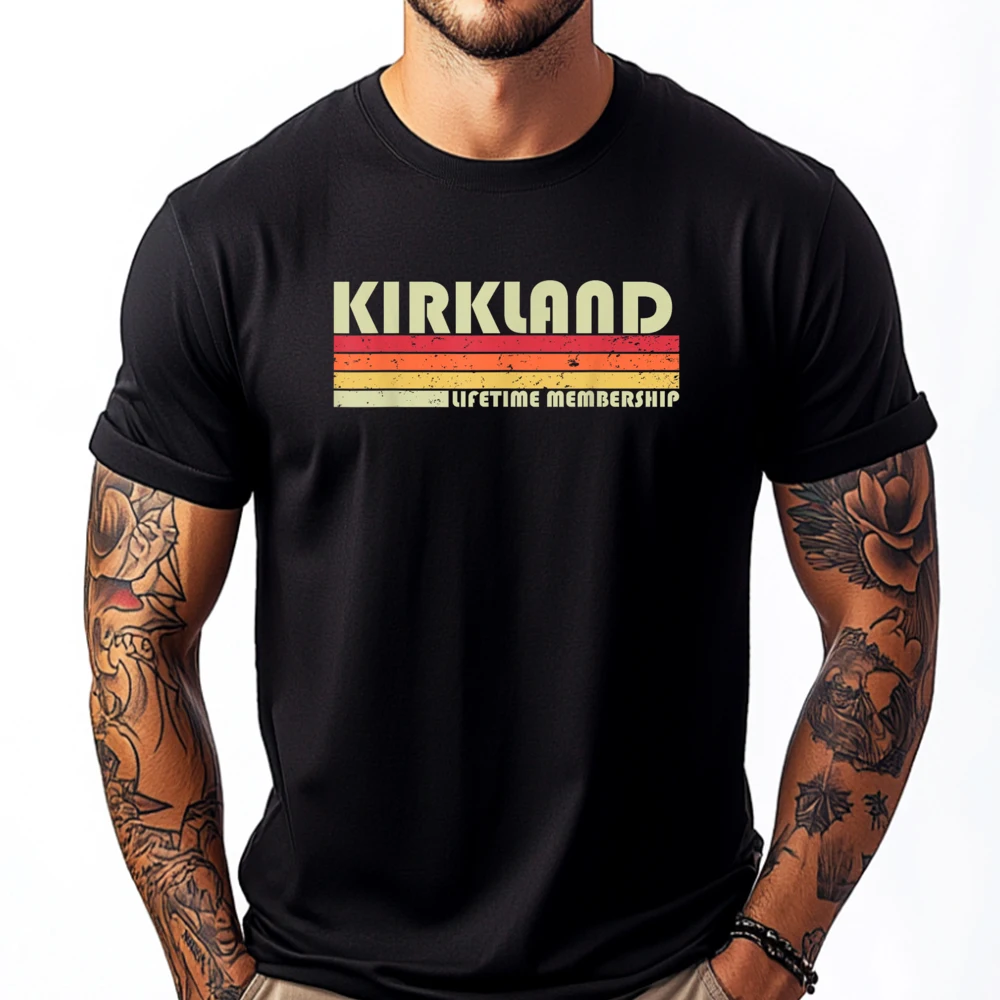 

KIRKLAND Surname Funny Retro Vintage 90s Birthday Reunion Graphic T Shirts Men Oversized Luxury Clothes Men Slogan