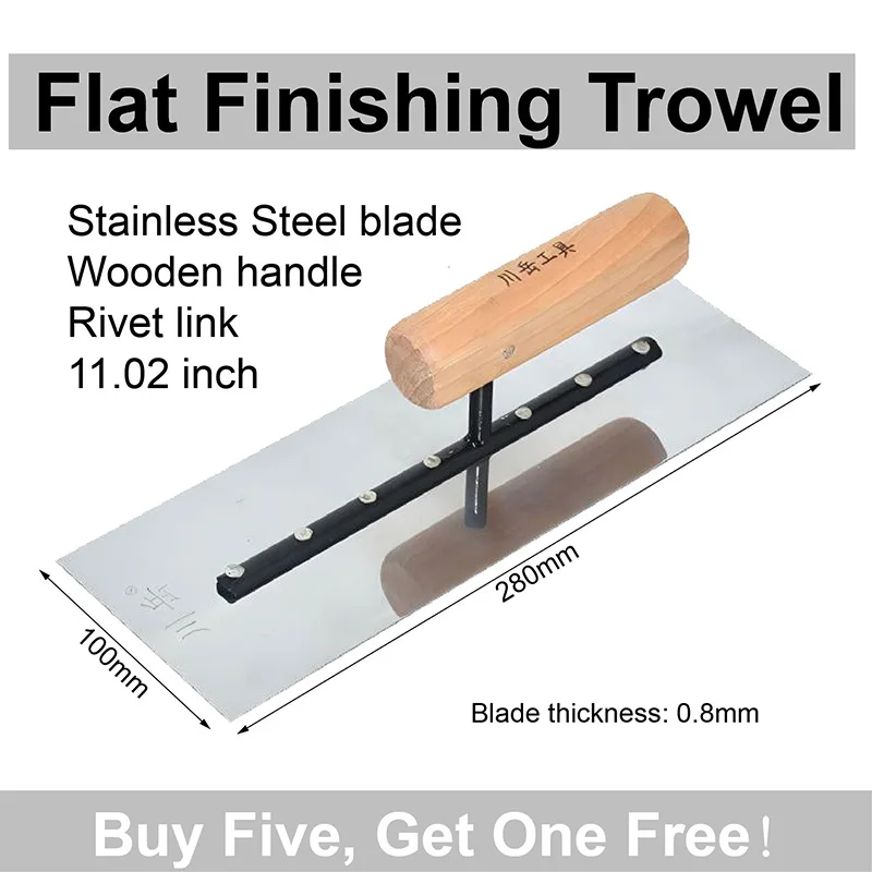 

Stainless Steel Trowel 28x10cm Smoothing Bottom Plaster Spatula Durable Masonry Tool for Professional Builders and DIY Projects