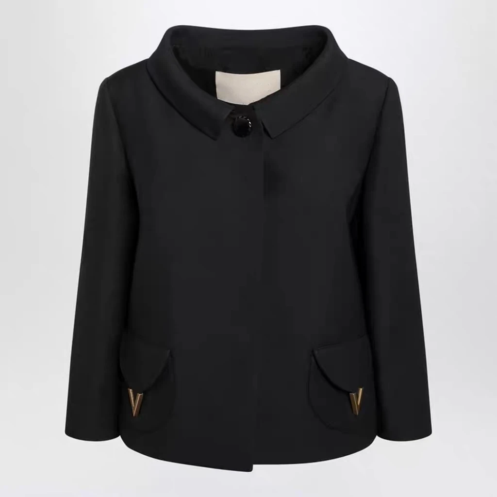 New Women's Short Jacket Classic Style Beautiful Long Sleeve Short Coat  Collar Button Closure  Color Commute Style