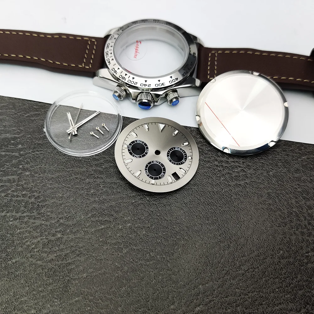 Cassa per orologio da uomo alla moda da 40 mm adatta per movimento VK63 Orologio con codice di temporizzazione multifunzionale che si illumina al quadrante notturno impermeabile