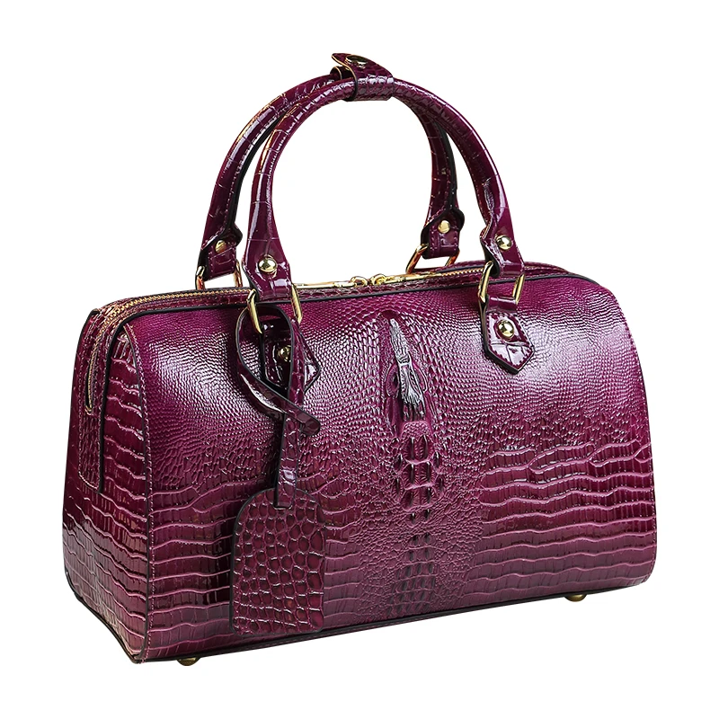 Genuine Leather Crocodile Pattern Women\'s Handbags Large Capacity Lady Shoulder Messenger Bag Mom Banquet Pillow Bags Fashion