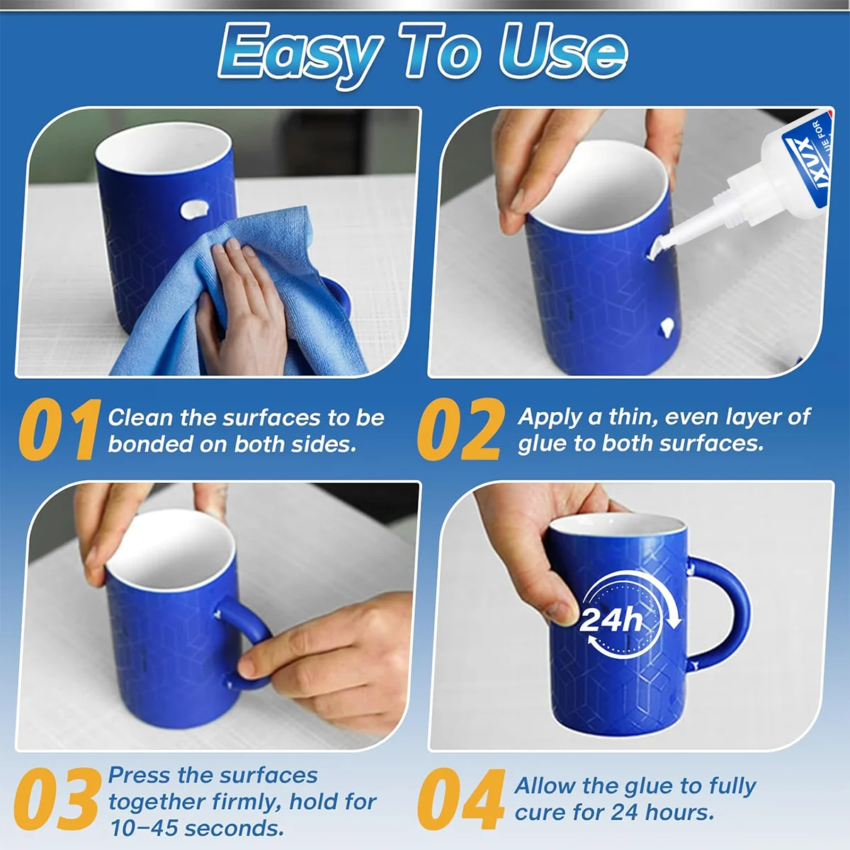 JXVX アップグレード版 20g 溶接用超強力油性接着剤 - 汎用スーパーグルー 強力瞬間接着剤 樹脂 セラミック 金属 PVC プラスチック ガラス 木材など 液体スーパーグルーツール