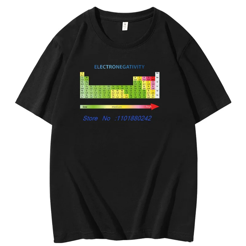Electronegativity Values Periodic Table Of Elements Summer Cotton Short Sleeve Tee Unisex New Shirts And T-Shirts Funny T Shirts