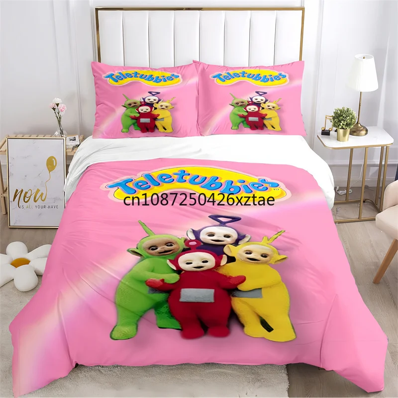 M-eet the T-eletubbies/s Animal Cartoon Poster Duvet Cover Sets Printed Bedding Set Double Queen King Size 2/3pcs,Bettbezug