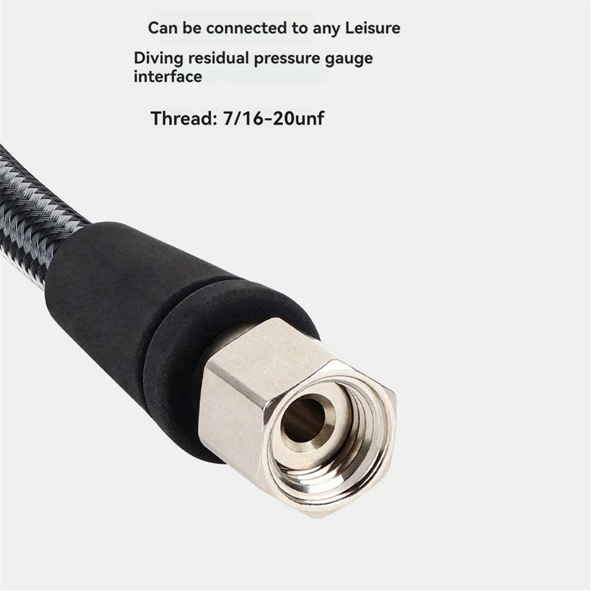 خرطوم منظم الضغط العالي للغوص، خرطوم احترافي منسوج مرن وآمن للغوص، خرطوم عالي الضغط 80 سم غني