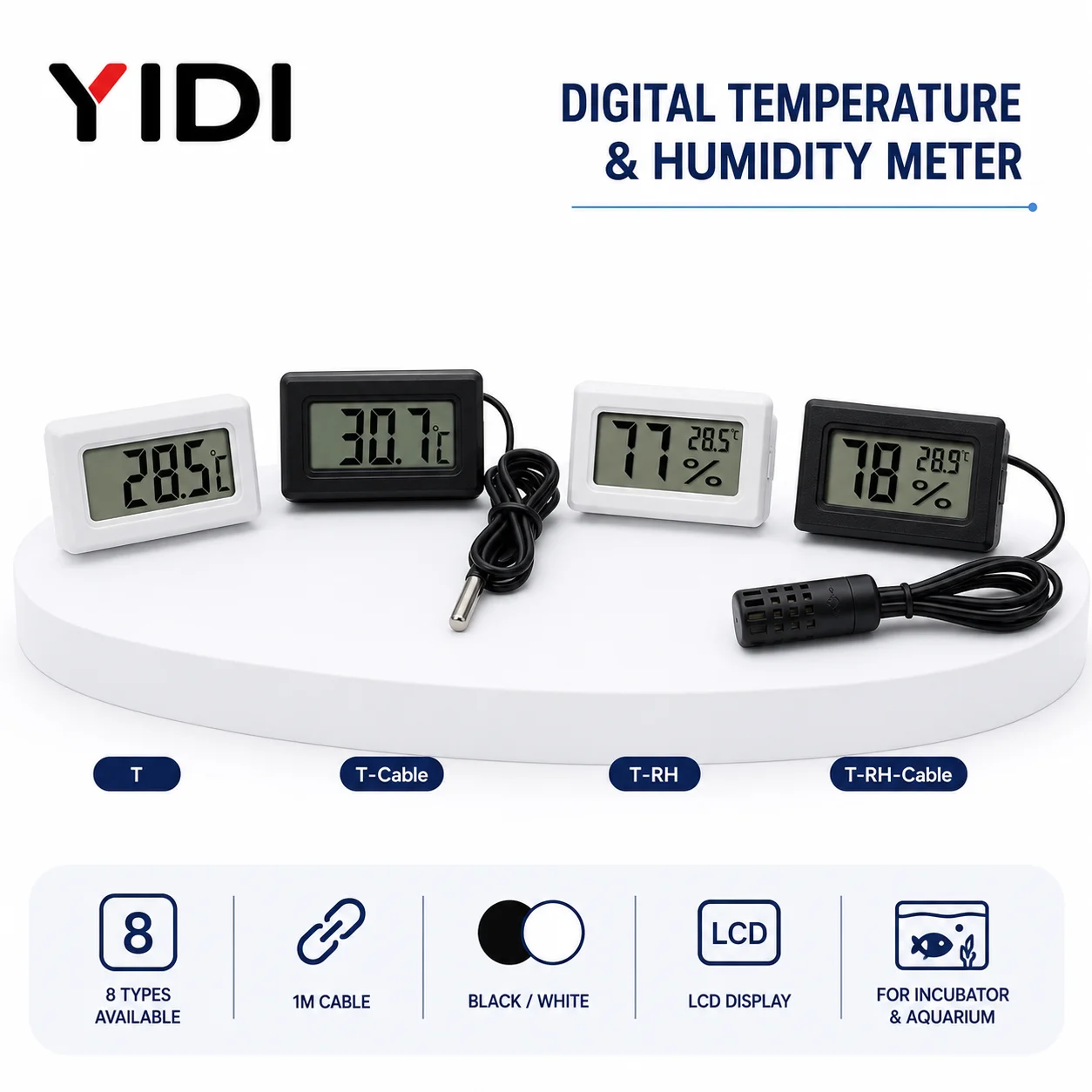 LCD Thermometer Hygrometer with Optional Probe