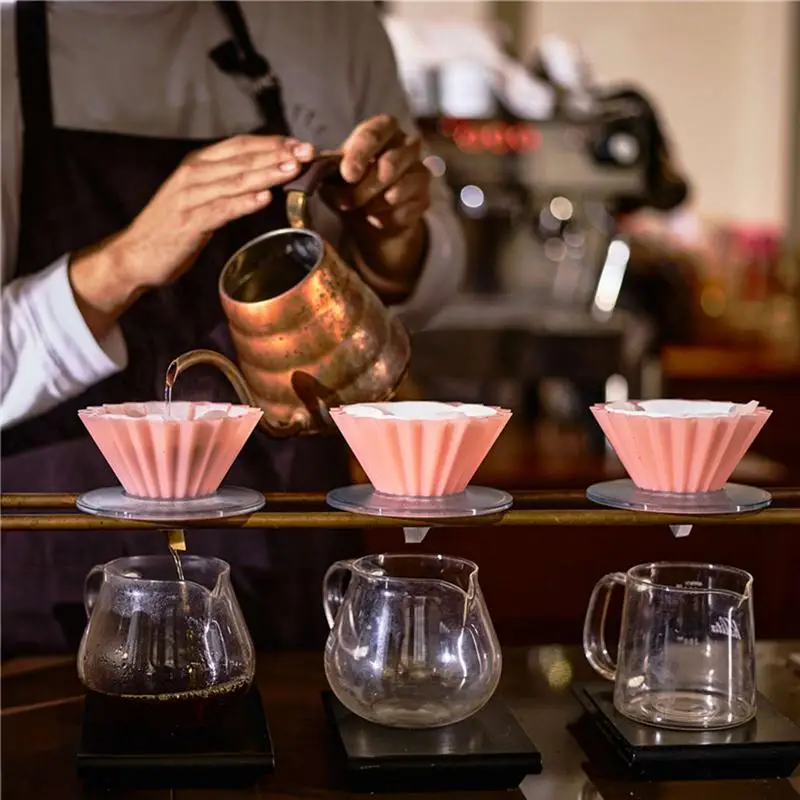 Soporte de filtros de café de resina transparente para cafetera, soporte de gotero de café de una sola taza sin papel reutilizable