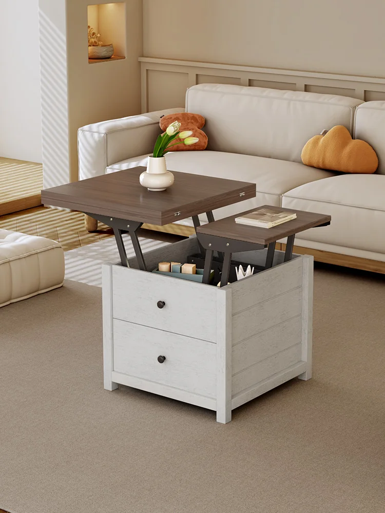 

Lifting coffee table retro style storage modern simple multi-functional folding coffee table