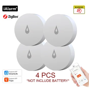 MEIAN 4pcs Water Leakage Sensor Flood Water Leakage Detector WIFI Zigbee App Remote Monitoring Support Smart Home Security Alarm