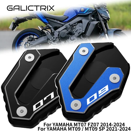 Para YAMAHA MT07 MT 07 FZ07 2014-2024 MT09 FZ09 MT-09 SP 2021-2024 Accesorios Pata de cabra de motocicleta Extensión de caballete lateral