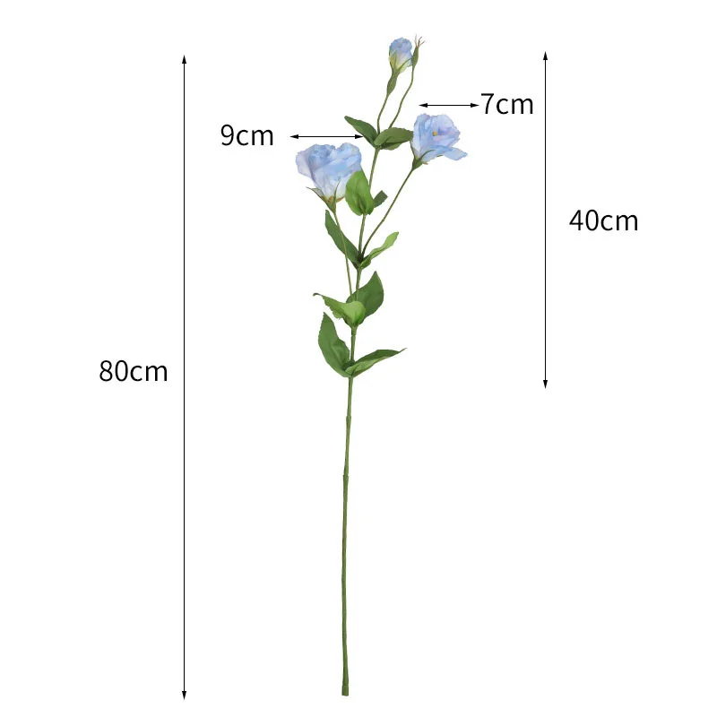 1 PCS 80cm Artificial Eustoma Lisianthus Silk Flower Branch Home Decor Wedding Table Room Decoration Gift F914