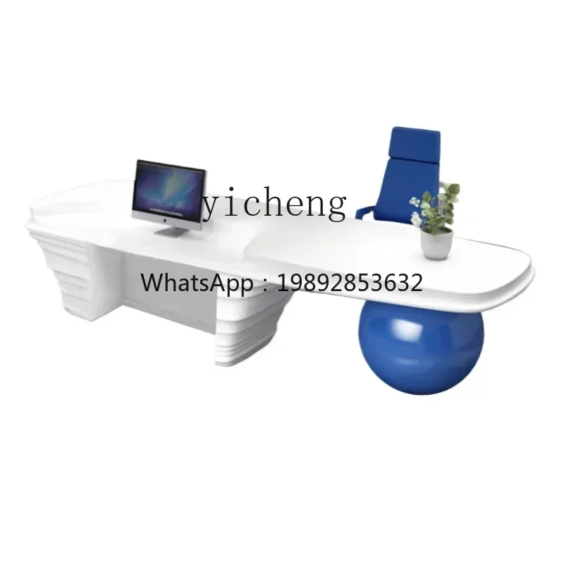 Paint Reception Desk Special-Shaped Large Creative Barber Shop Milk Tea Shop Cashier