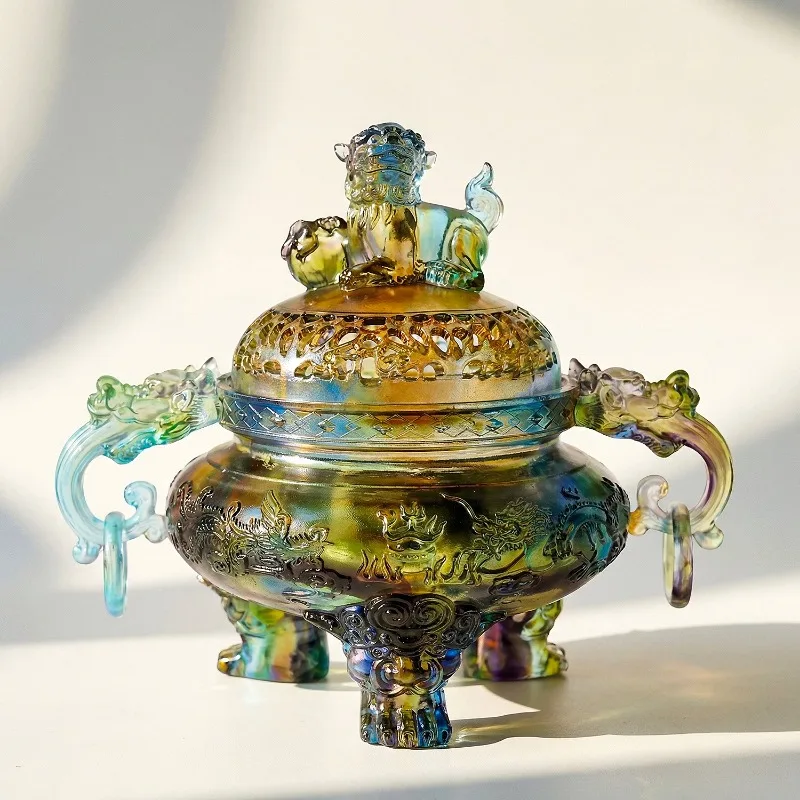 Ancient glazed incense burner sandalwood agarwood burner tea room living room entrance ornament