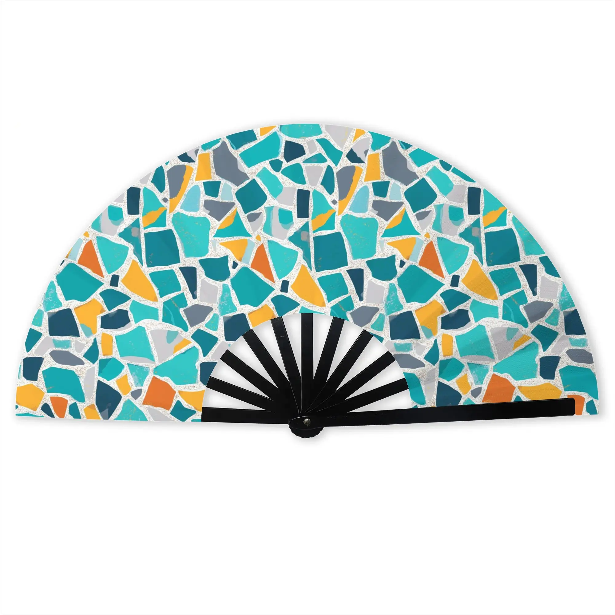 Bohemian Wallpaper Stylish Hand Fan Men  Printed Polyester Fan Aesthetic Costume Prop Folding Fans For Sports Events  Gift