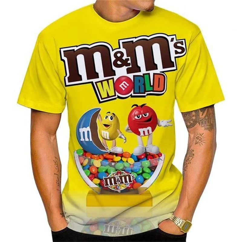 

2025 3D Printed Plus Size Men's T-shirt M M&M Sport Quick Drying Breathable Outdoor Casual Street Fitness Fun Short Sleeve