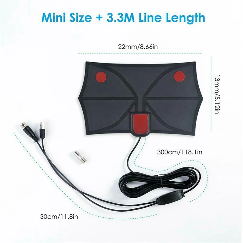 2x980 миль 4K цифровая HDTV комнатная ТВ антенна с усилителем сигнала Усилитель ТВ радиус серфинговая антенна Fox