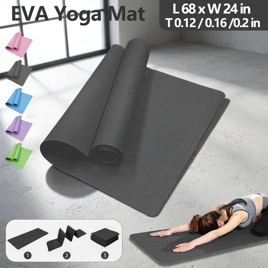 Foldable Yoga Mat Eco Friendly EVA Folding Travel Fitness Exercise Mat 3mm/4mm/6mm Thicknesses... product image from Fitness Hub
