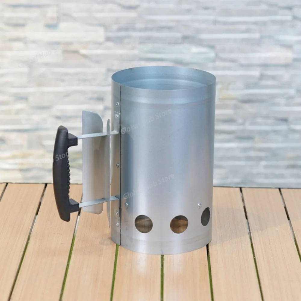 BBQ Grill Camping Stove Outdoor Anti Slip Barbecue Tool Charcoal With Handle Chimney Starter Carbon Fast Ignition Storage Bucket