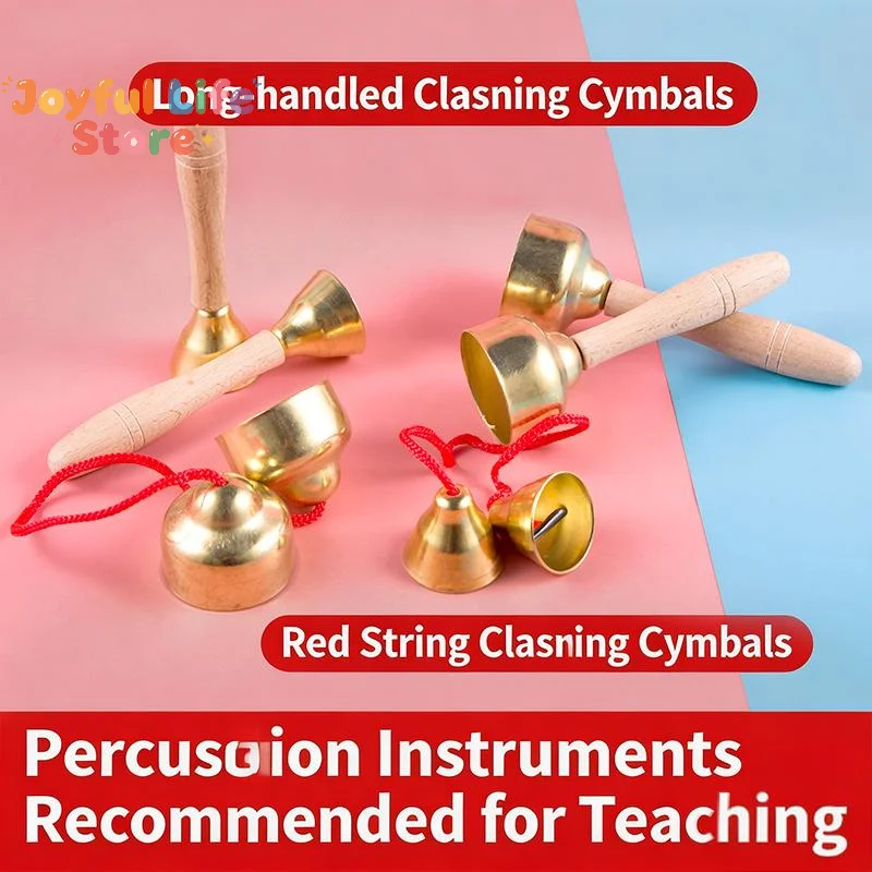 Kids Musical Instrument Toy Bells with Handles and Strings Educational Percussion for Classroom Rhythm Games 