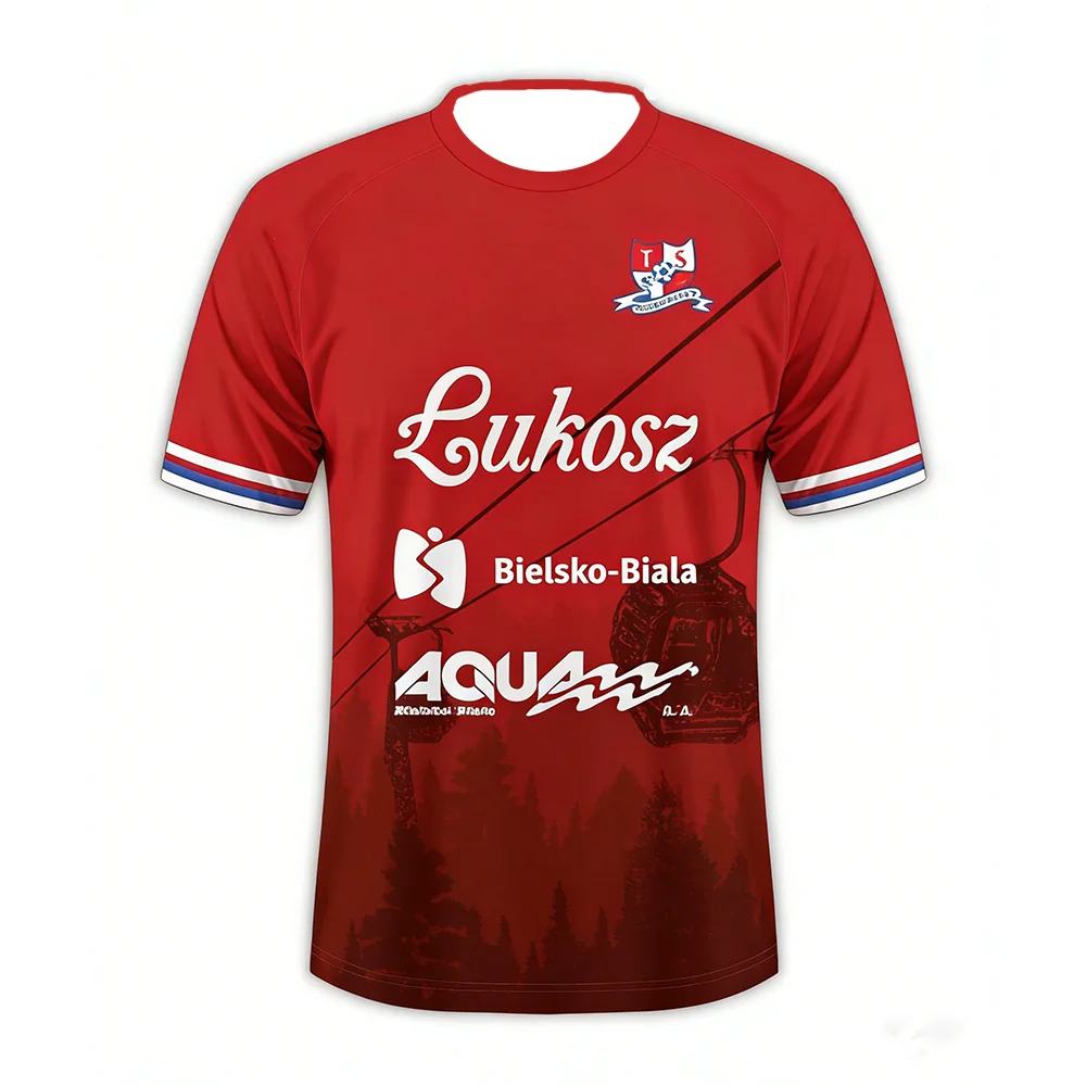 Podbeskidzie Bielsko-Biała 2026 New Model Short Sleeved Shirt Polish League Fan Version Breathable Quick Drying Sports Top