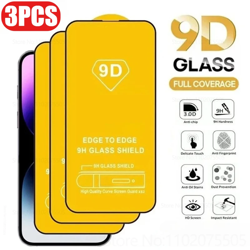 3Pcs 9D Black Edge …