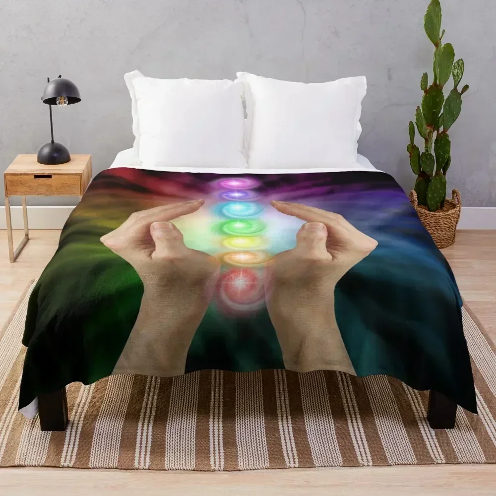 Relaxing Reiki Throw Blanket Breathable Lightweight Blanket for Adults Kids