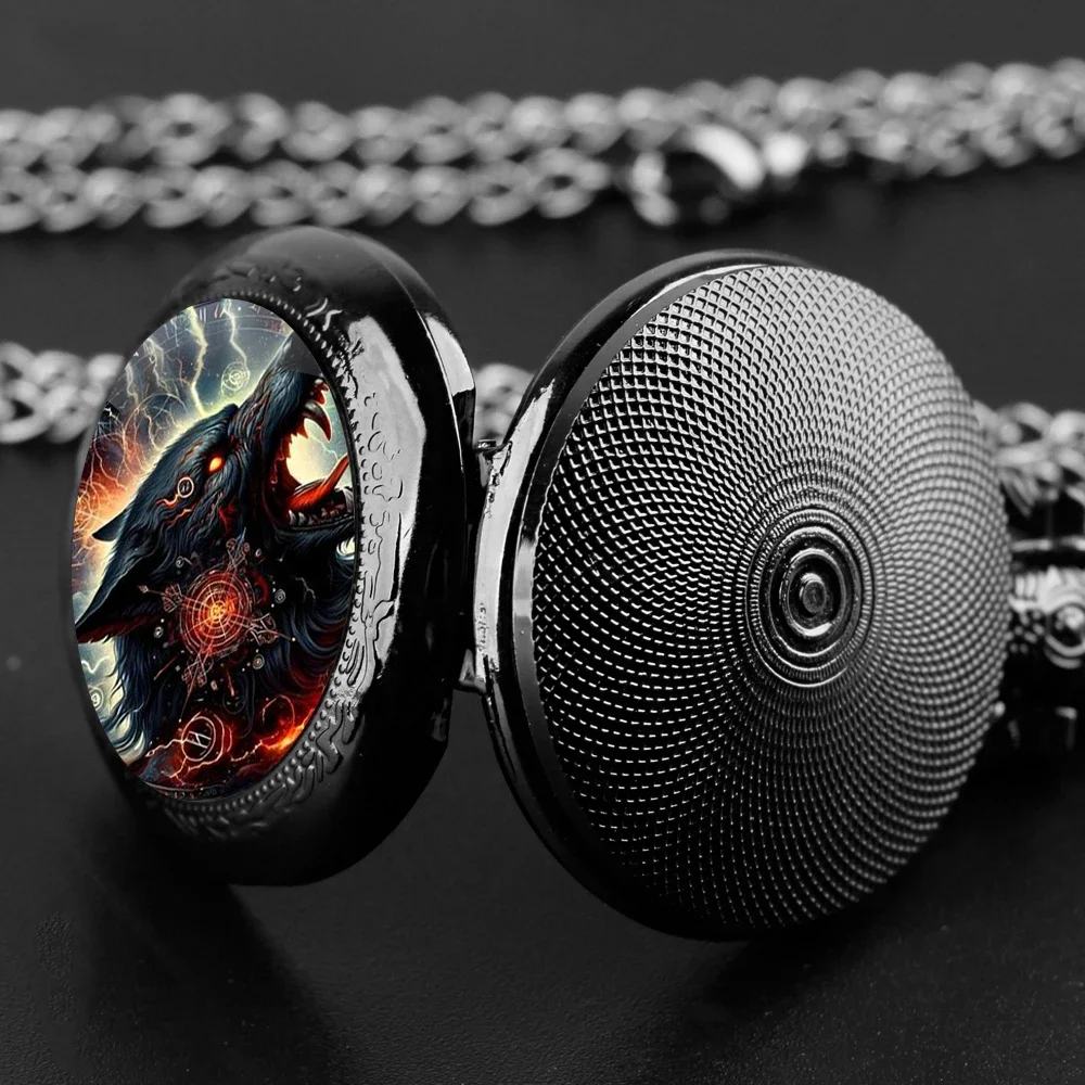 كول الذئب تصميم ساعة جيب كوارتز قلادة ساعة سلسلة قلادة النساء الرجال ساعة جيب الاطفال مجوهرات هدايا reloj دي bolsillo #3