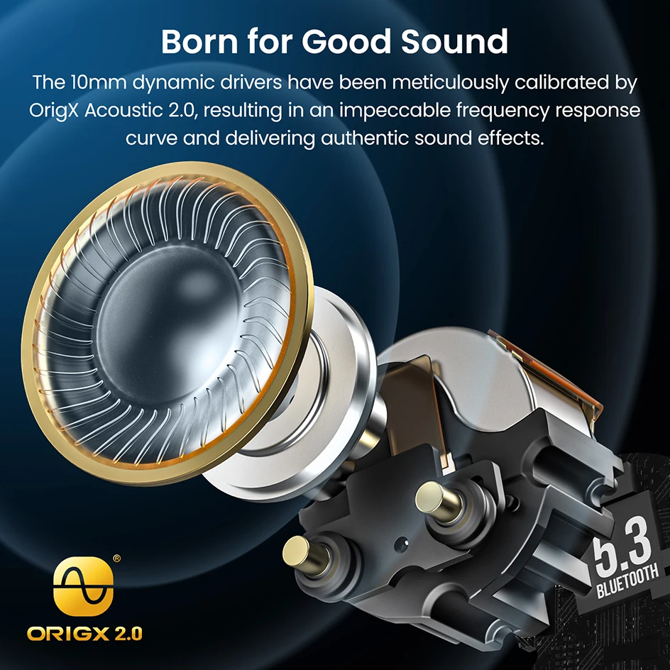 TOZO Tonal Dots T12 mini fones de ouvido sem fio, fones de ouvido Bluetooth 5.3, 22 modos EQ, chamadas aprimoradas por IA, som poderoso, tempo de reprodução de 55H