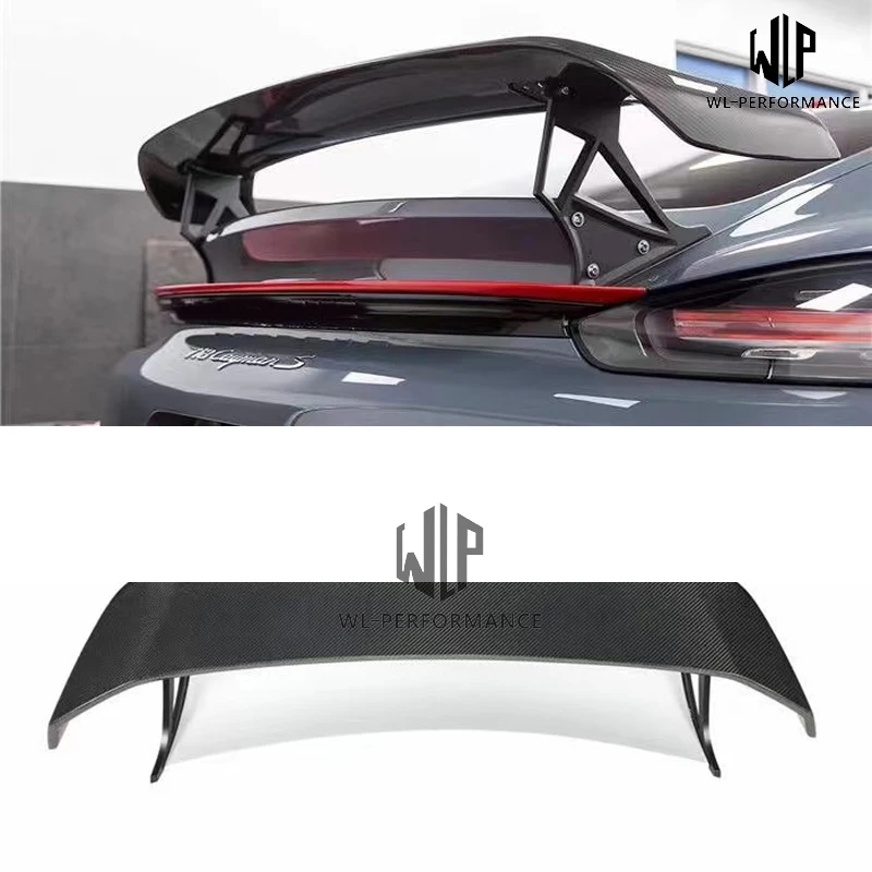 

718 Frp / Carbon Fiber Rear Wings Trunk Lip Spoiler Frp Unpainted Top Wings for Porsche Cayman 718 T Style 16-20