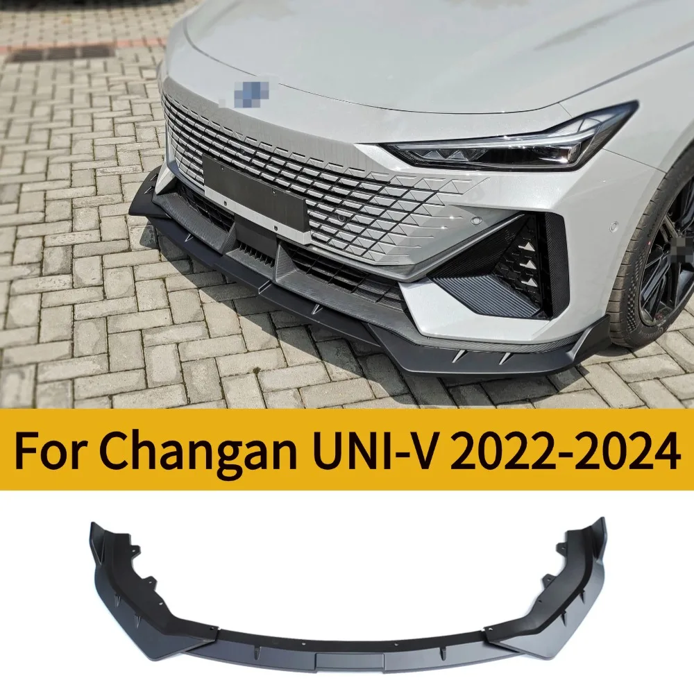 For Changan UNI-V 2022-2024Car Accessories3PCS Front Bumper Lip Spoiler Side Splitter Deflector Guards Body Kit Cover