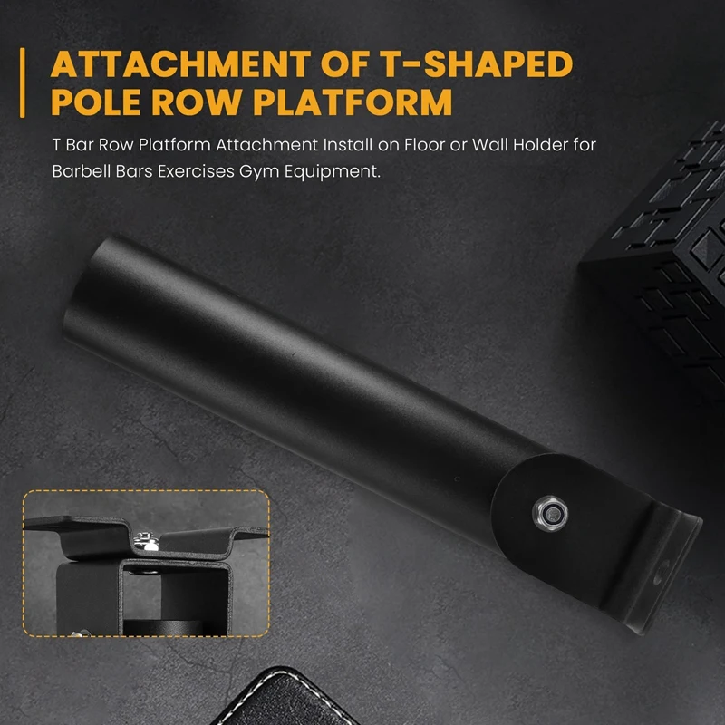 T Bar Row Platform Attachment Install On Floor Or Wall Holder For Barbell Bars Exercises Gym Equipment