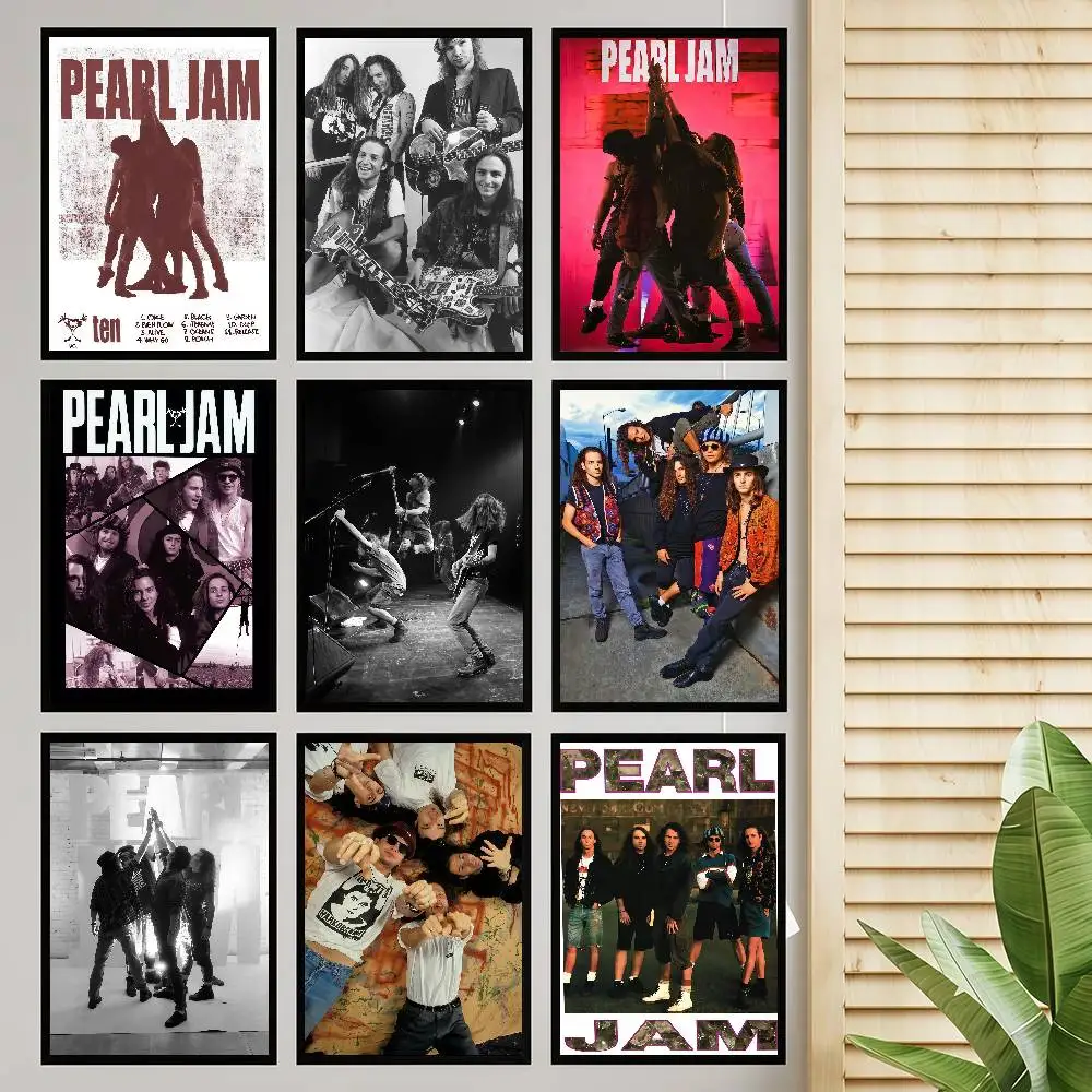 Banda Pearl Jam Ten Art Rock Classic Vintage Posters Decoracion Painting Wall Art White Kraft Paper Kawaii Room Decor