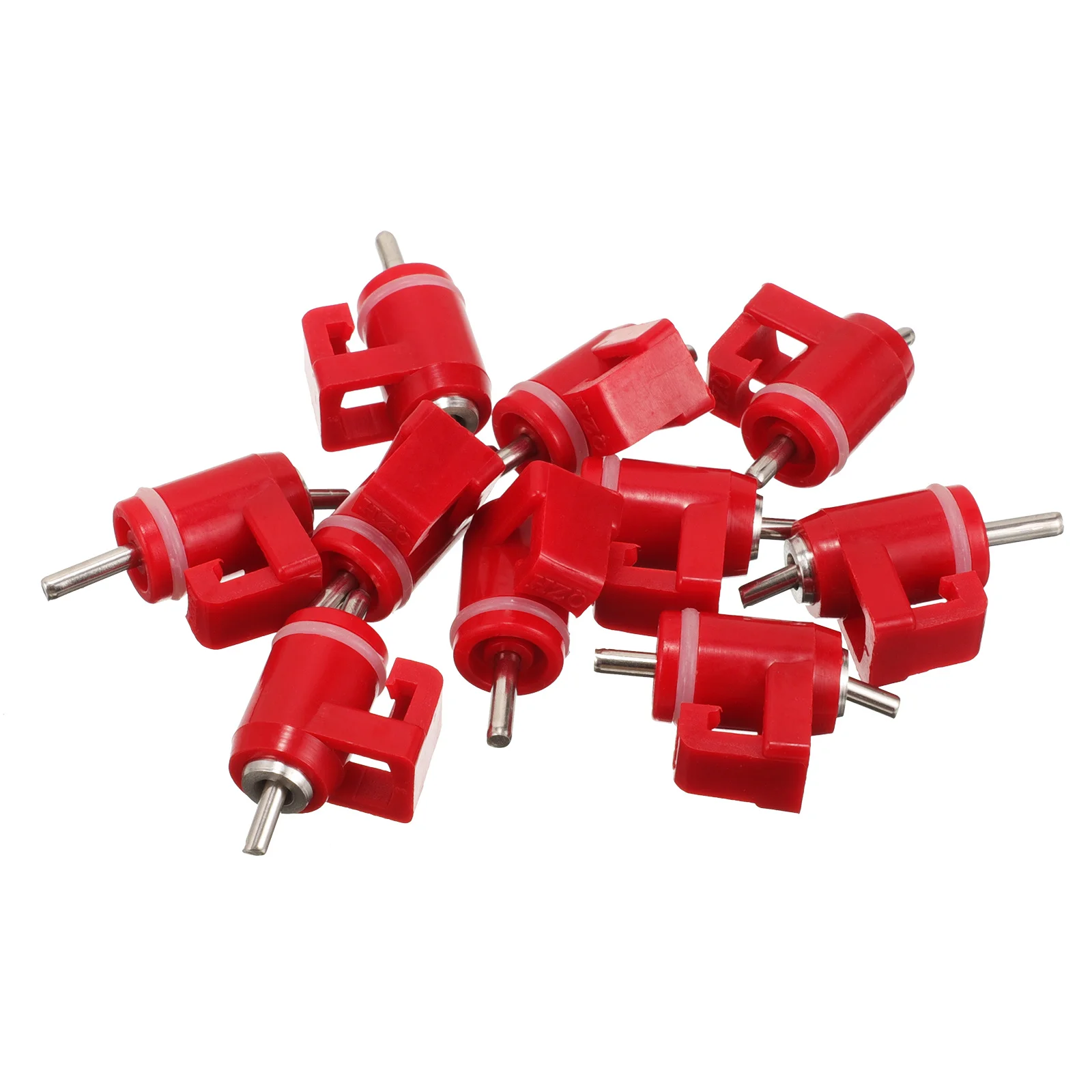 10 pçs bebedor de frango mamilos plástico metal aves bebedores substituição para galinhas codorna pombos uso fazenda aves água