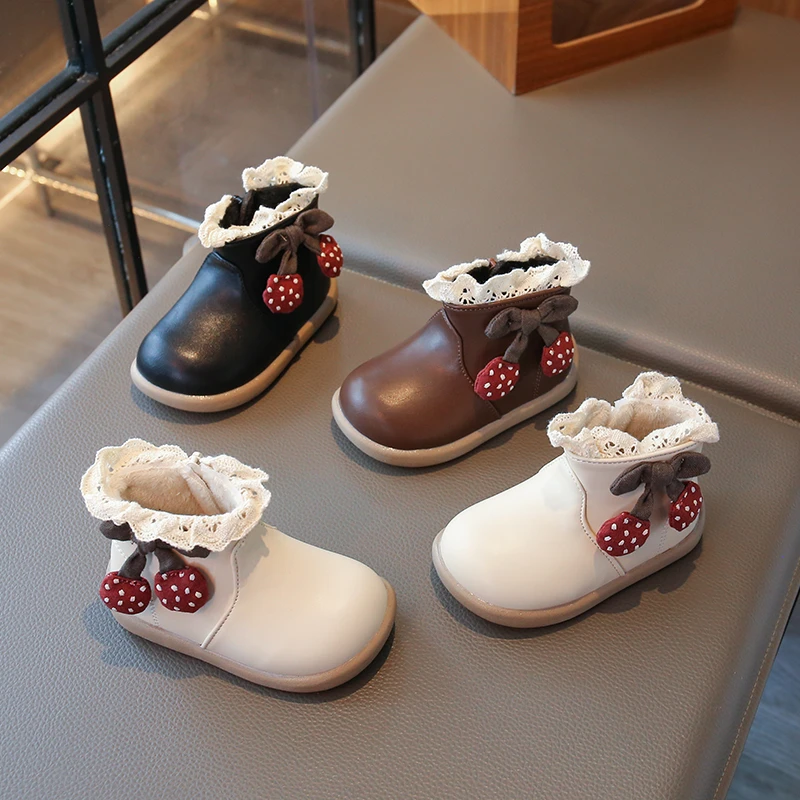 

Children Princess Short Boots for Girls 2025 Winter New Fashion Korean Style Soft Sole Anti-slippery Versatile Baby Elegant Shoe