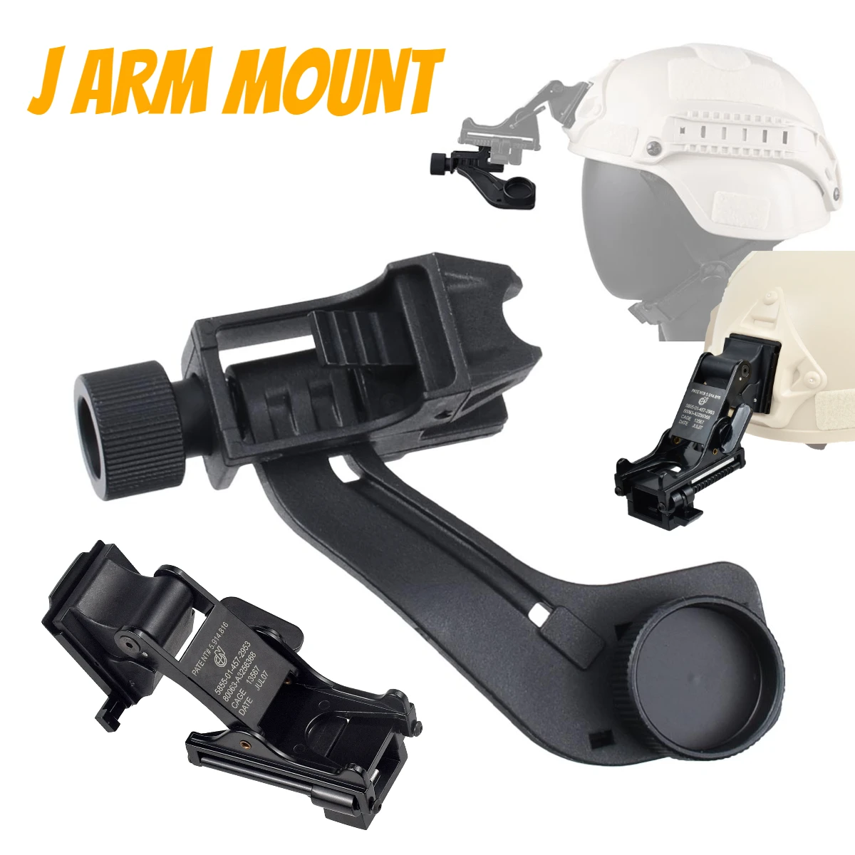 Tactical J Arm Quick Night Vision Stand Helmet Stand Adapter J Arm NVG PVS-7 PVS-14 Night Vision Mount Adapter Helmet Accessory