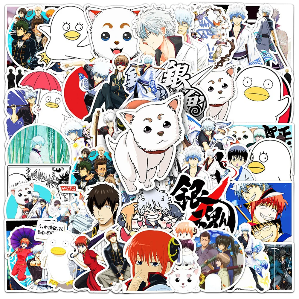 

10/30/50pcs Japanese Anime Gintama Stickers Sakata Gintoki Cartoon Decal DIY Motorcycle Notebook Phone Cool Graffiti Sticker Toy