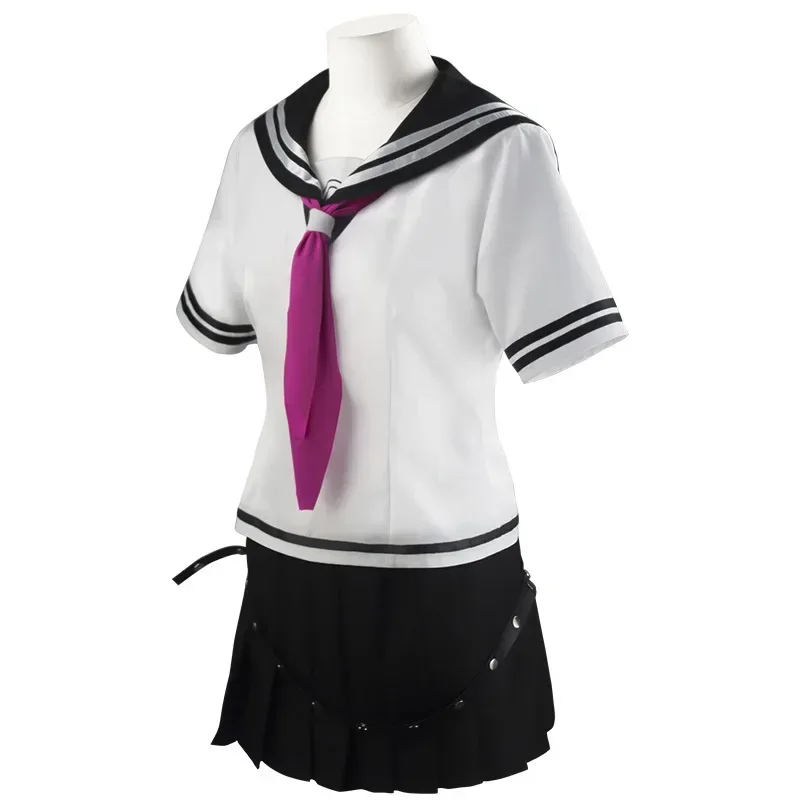 Disfraz de Anime Danganronpa 2 Mioda Ibuki, traje de marinero, uniforme JK para niña, faldas, peluca y tocado para mujer