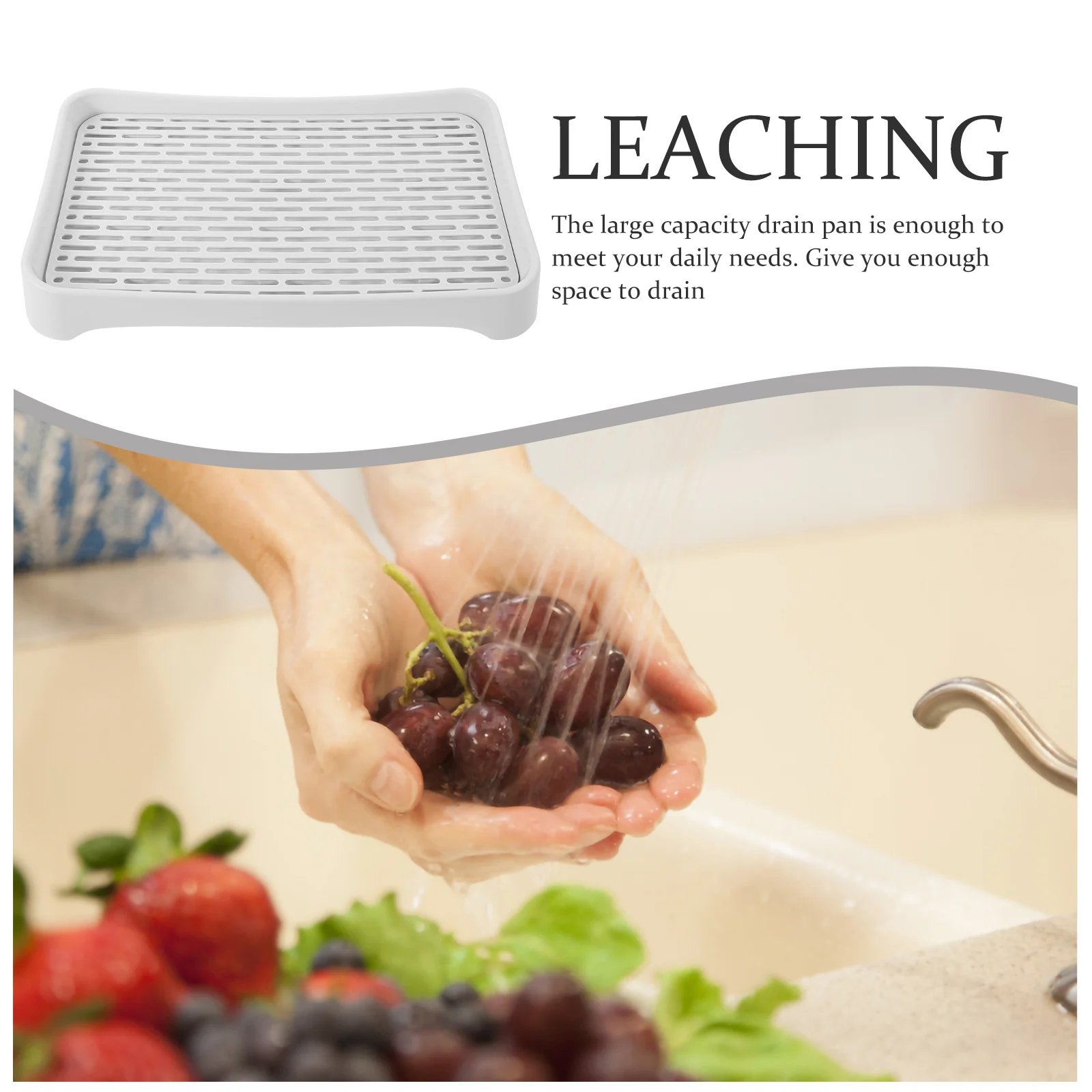 

Kitchen Draining Tray Premium Non-Slip Dish Drying Rack For Tea Fruit Drain Board Compact Design Home Decoration Storage