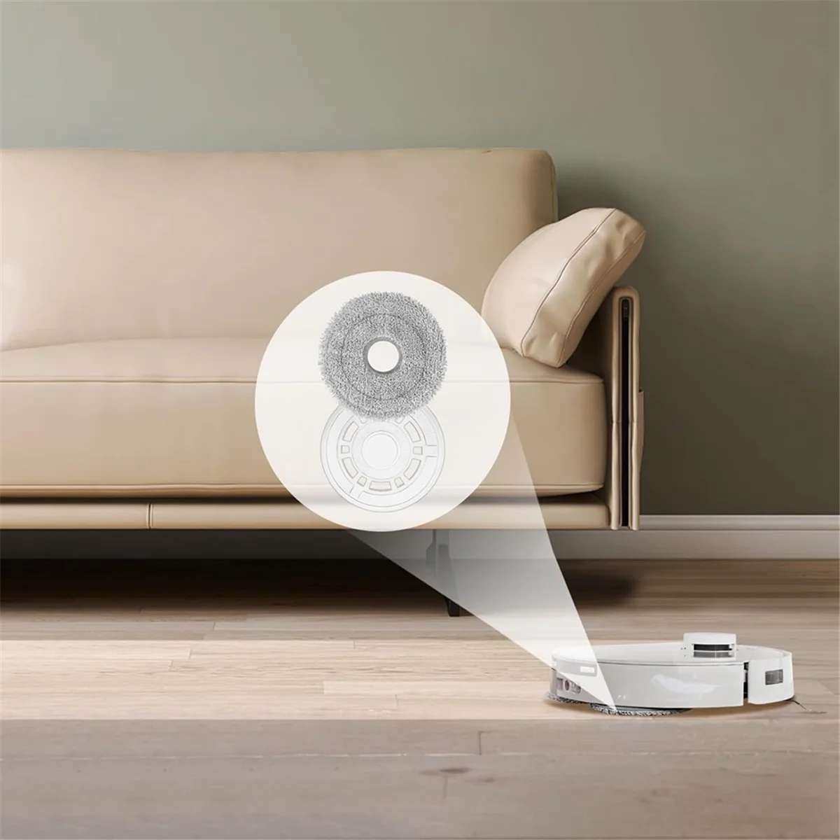 FNJK-kain pel dengan pegangan, suku cadang pengganti penyedot debu Robot Kombo untuk Ecovacs Deebot T30 Pro Omni/T30 Omni/T30S/T30S