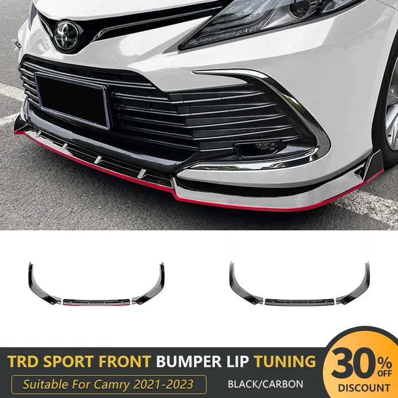 

For Toyota Camry L LE XLE 2021-2023 Body Kit Bumper Lip Spoiler Exterior Modification Tuning TRD Sport Front Bumper Lip Auto Car