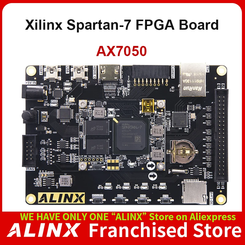 

ALINX AX7050: XILINX Spartan-7 XC7S50 VIVADO FPGA Development Board