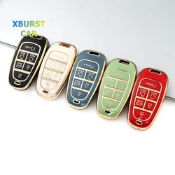 6 buttons Car Key Case Cover Auto Shell Fob for Hyundai Santa Fe Tucson NEXO NX4 Atos Solaris Prime Sonata Palisade Accessories